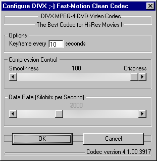 MPEG4 options