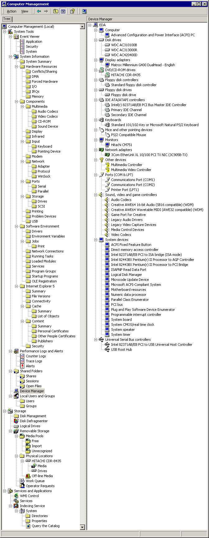 Computer Management s otevenm Device Managerem